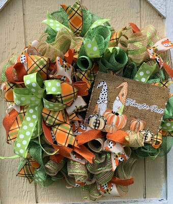 Beautiful Time for Fall Gnome Wreath - image1